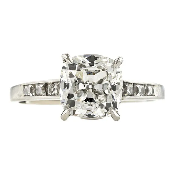 Vintage Engagement Ring, Cushion 2.02ct
