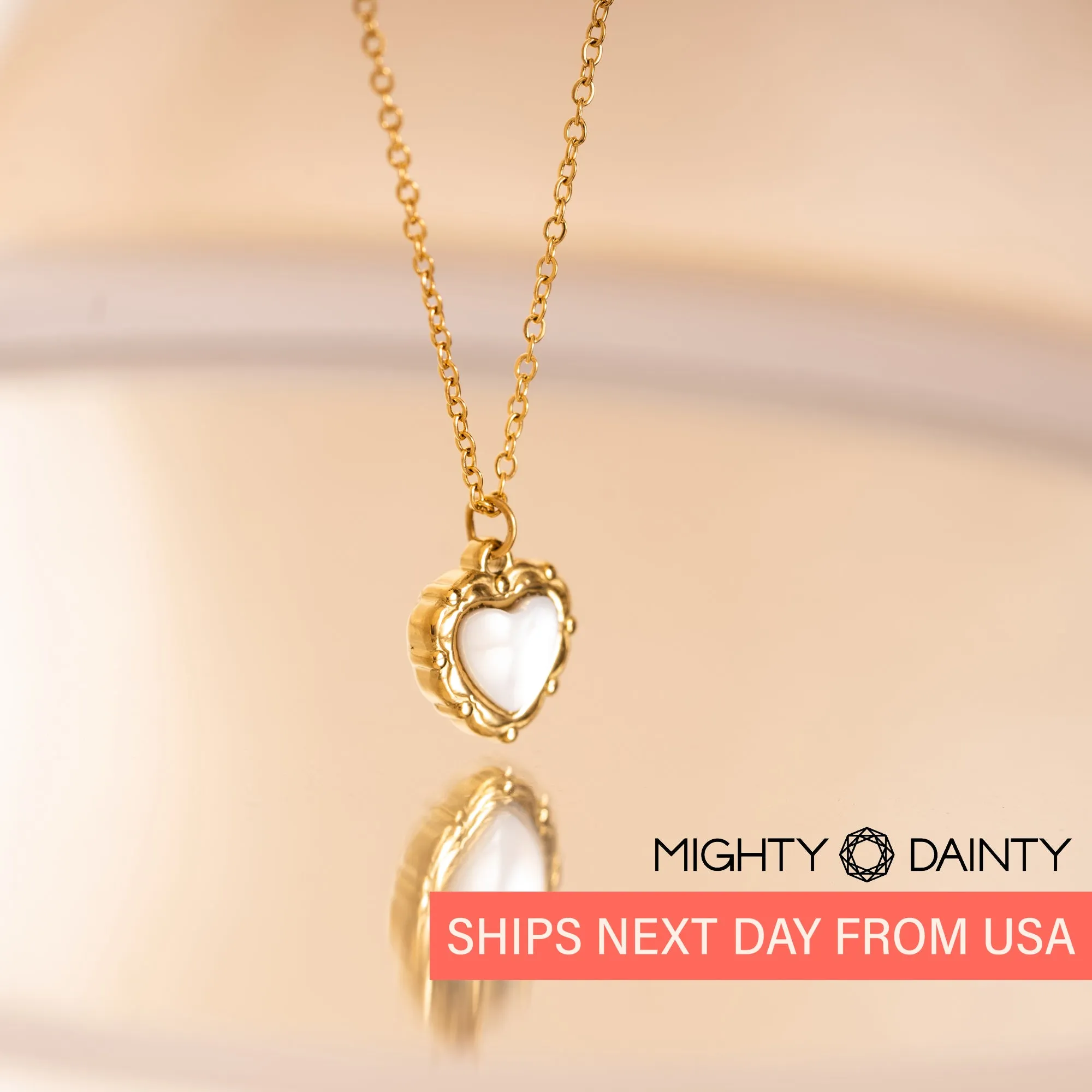 Vintage Heart Shell Necklace