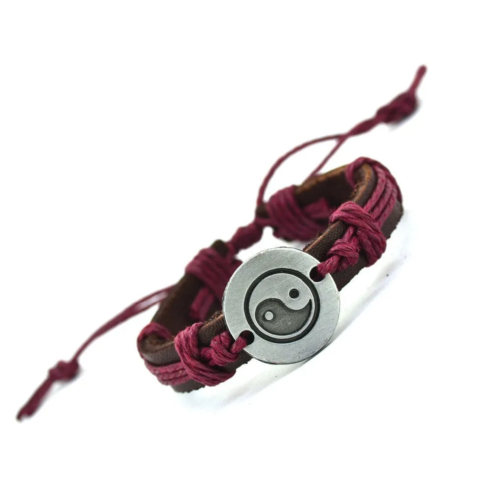Vintage Leather Bracelet New Hot Women Handmade Twine Bracelet Genuine Leather Artificial Cuff Bracelet For Friendship