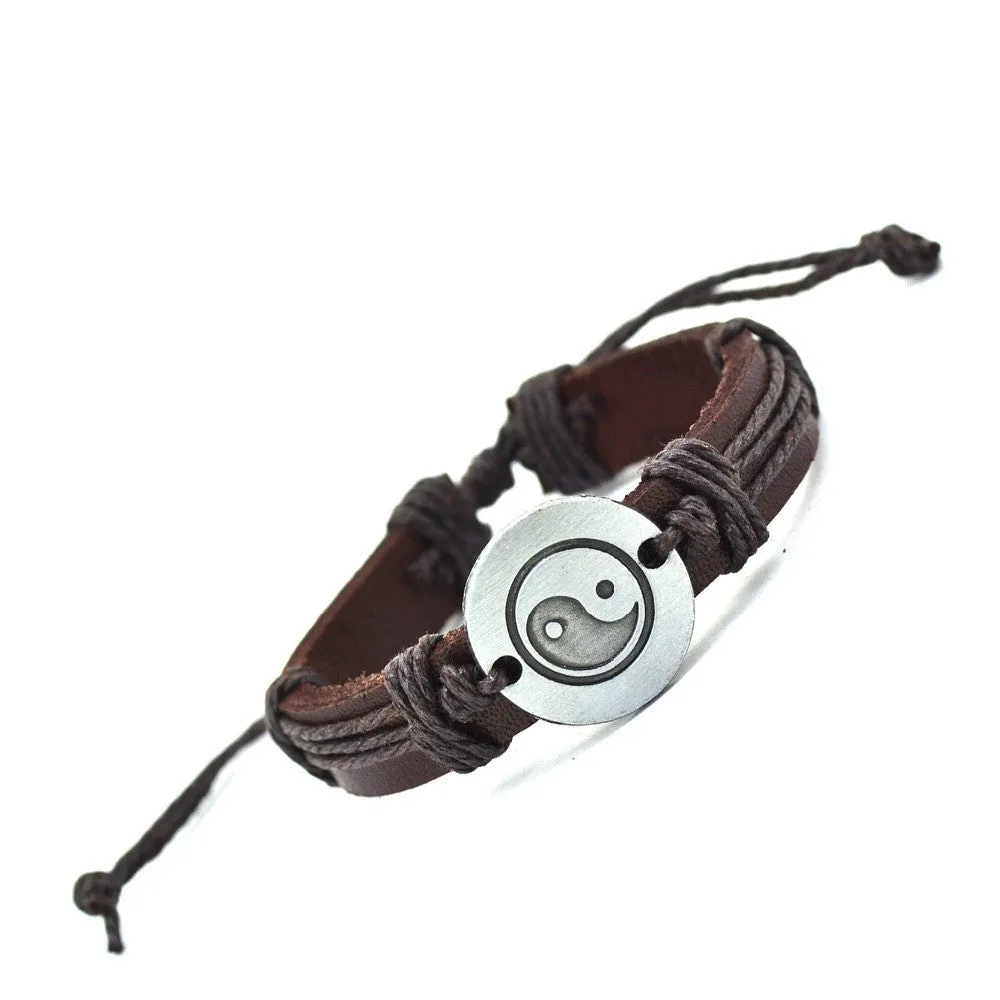 Vintage Leather Bracelet New Hot Women Handmade Twine Bracelet Genuine Leather Artificial Cuff Bracelet For Friendship