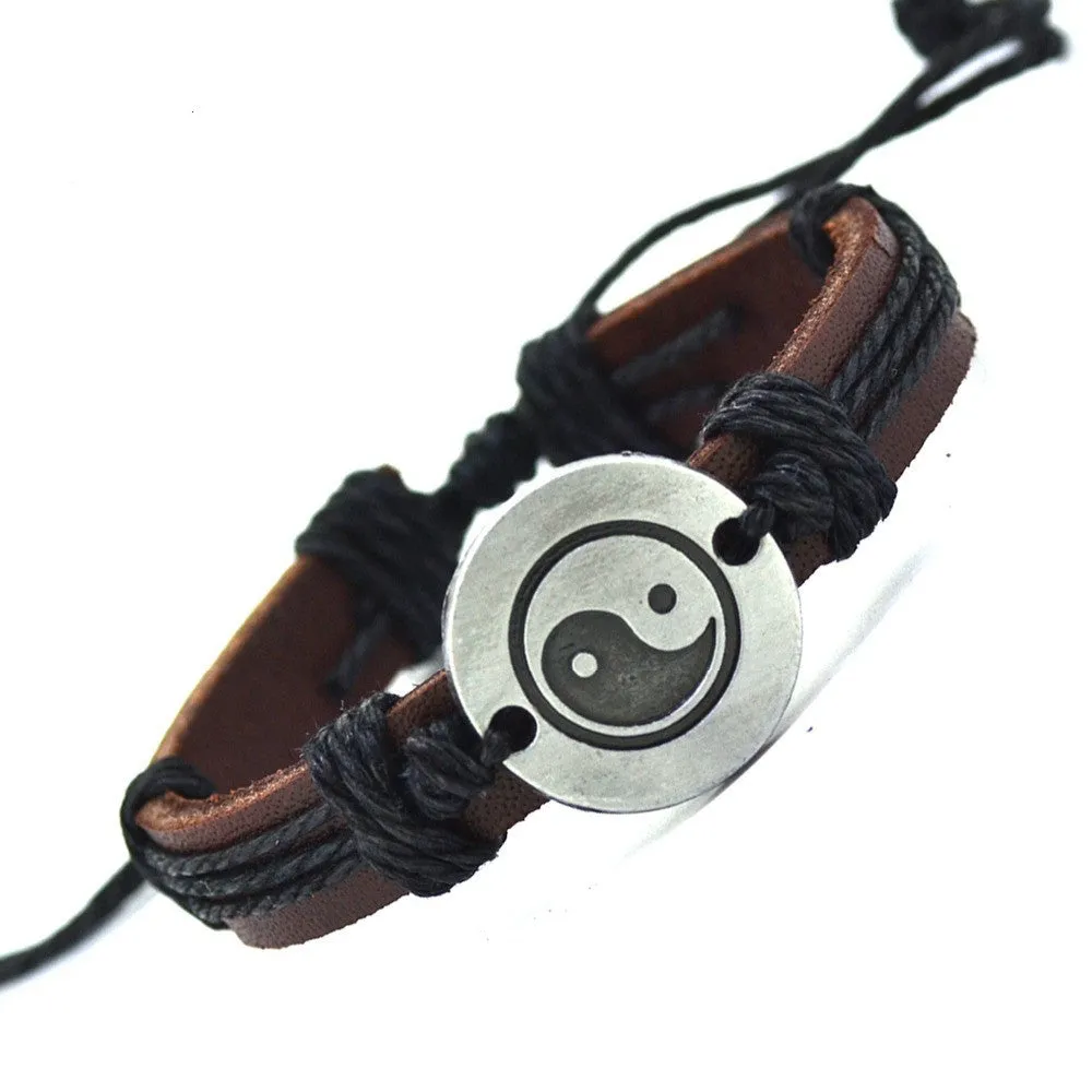 Vintage Leather Bracelet New Hot Women Handmade Twine Bracelet Genuine Leather Artificial Cuff Bracelet For Friendship