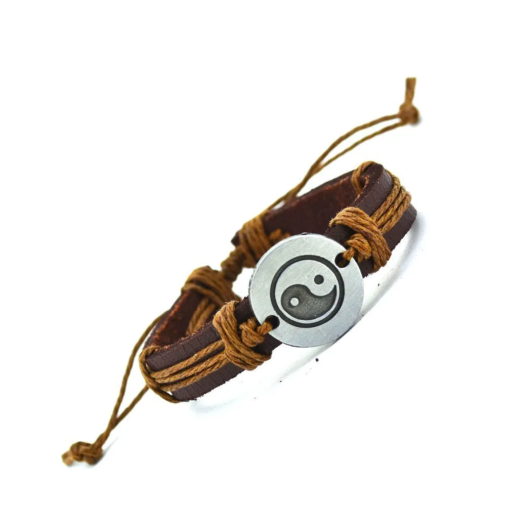 Vintage Leather Bracelet New Hot Women Handmade Twine Bracelet Genuine Leather Artificial Cuff Bracelet For Friendship