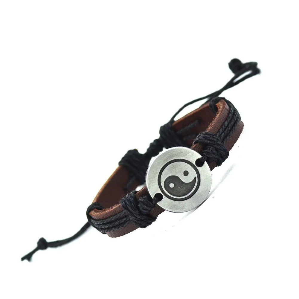 Vintage Leather Bracelet New Hot Women Handmade Twine Bracelet Genuine Leather Artificial Cuff Bracelet For Friendship