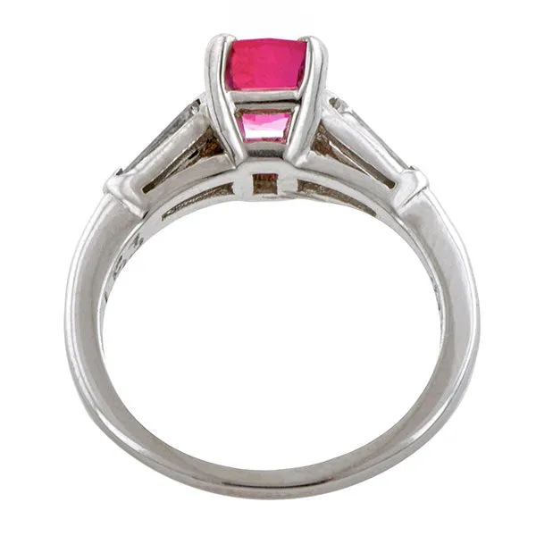 Vintage Pink Sapphire & Diamond Ring