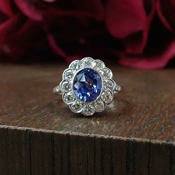 Vintage Sapphire & Diamond Engagement Ring