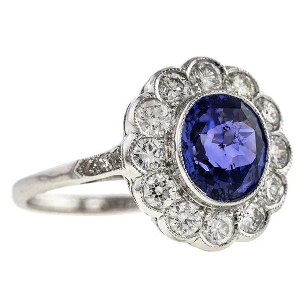 Vintage Sapphire & Diamond Engagement Ring