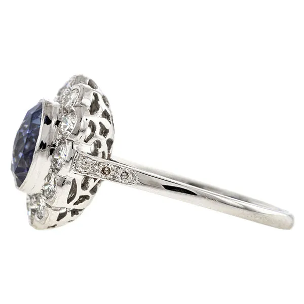 Vintage Sapphire & Diamond Engagement Ring