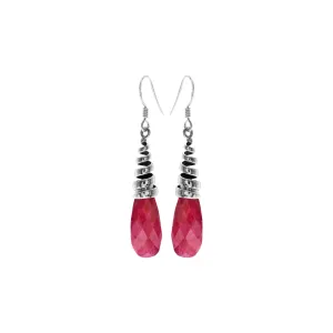 Viola briolette ruby quartz coiled top earrings
