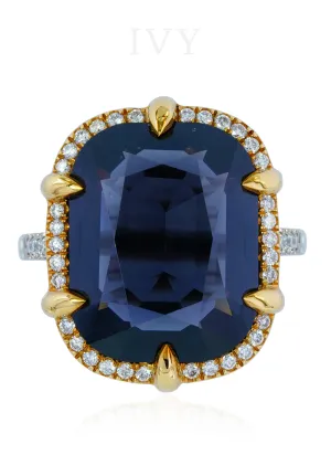 Violet Spinel and Diamond Ring