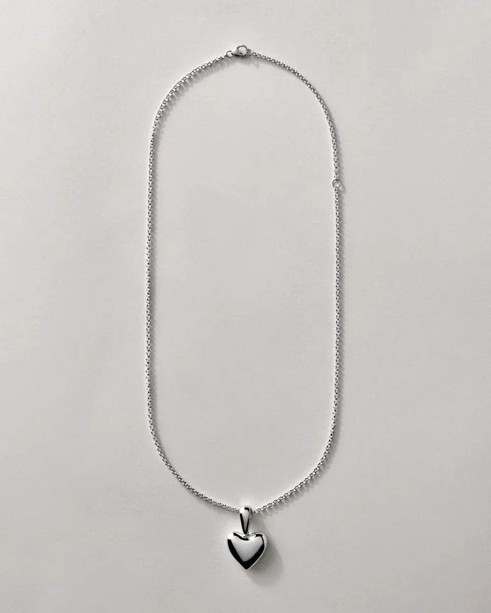 Voluptuous Heart Necklace, large, silver