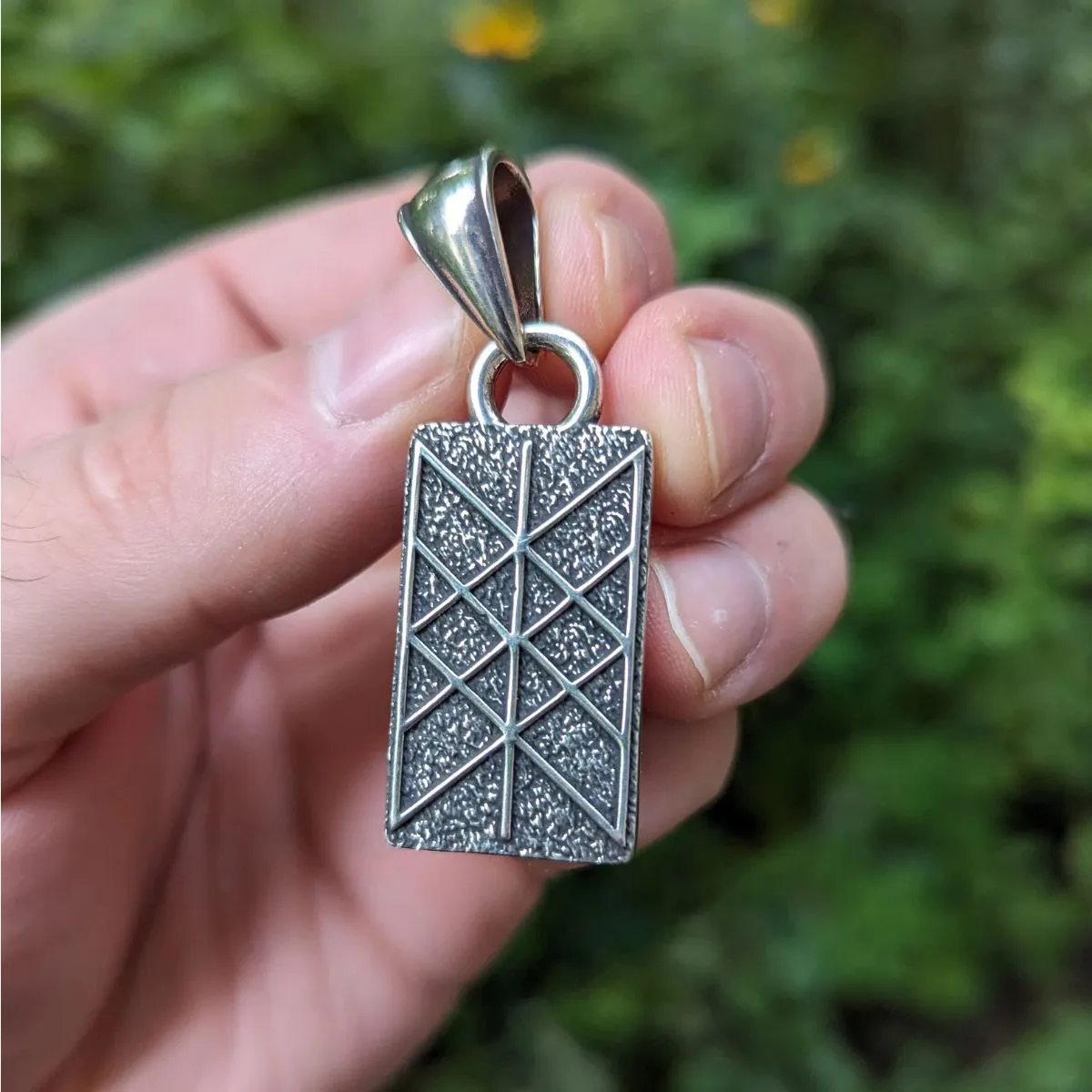 Web of Wyrd silver pendant