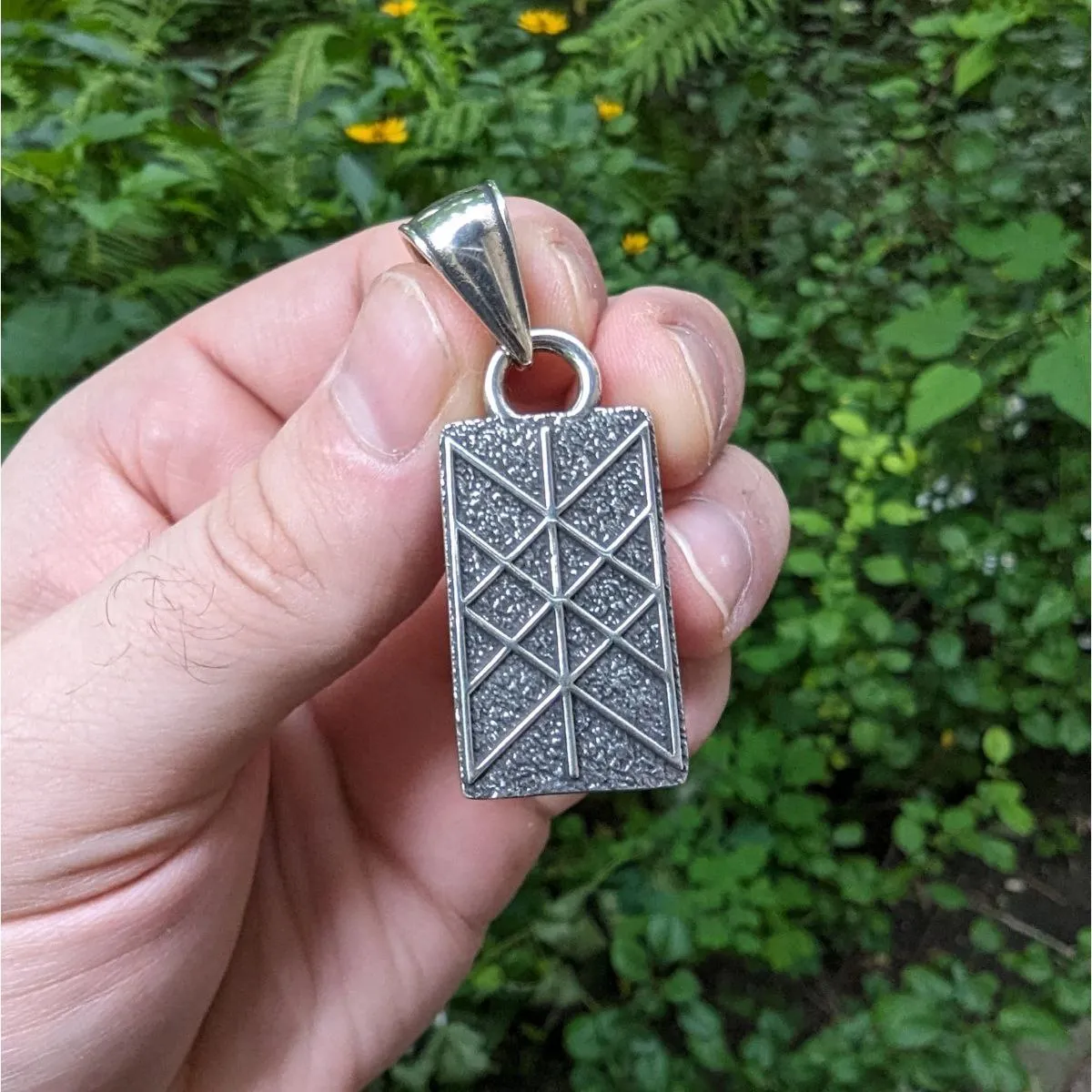 Web of Wyrd silver pendant