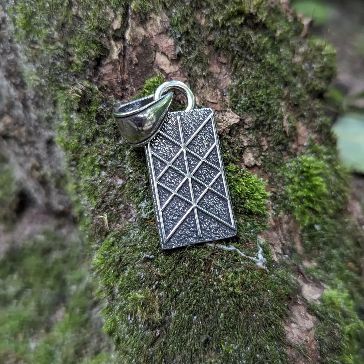 Web of Wyrd silver pendant