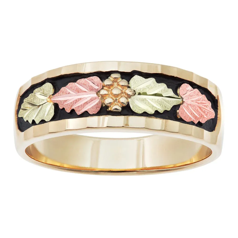 Wedding Style II - Black Hills Gold Mens Ring