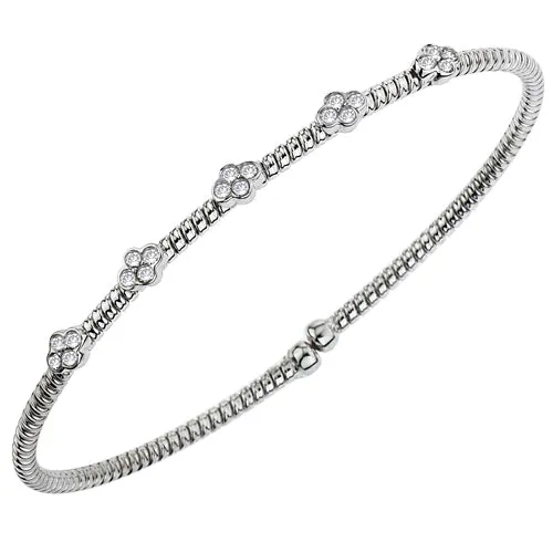 White Gold and Diamond Bangle Bracelet