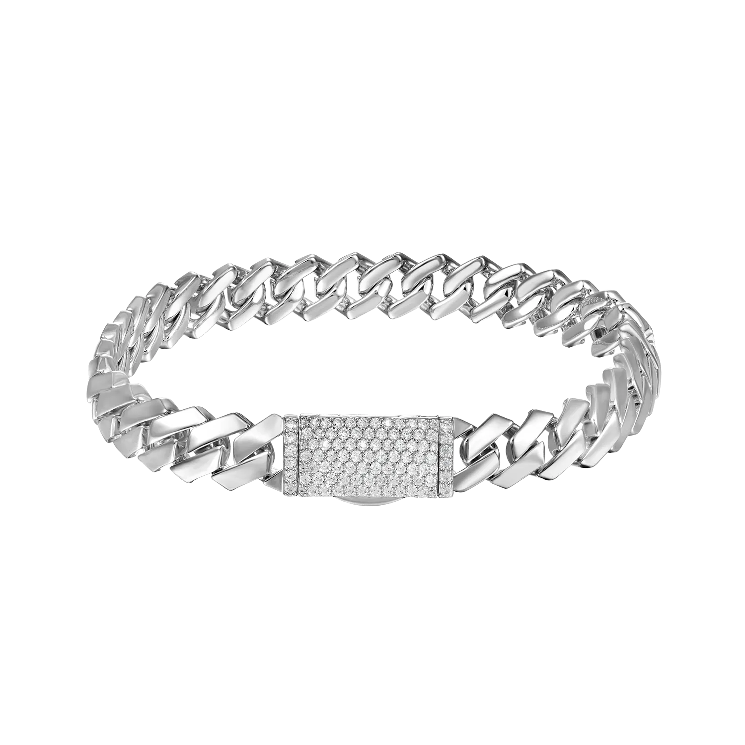 Women's Plain Gold Prong Cuban Link Bracelet - 10mm