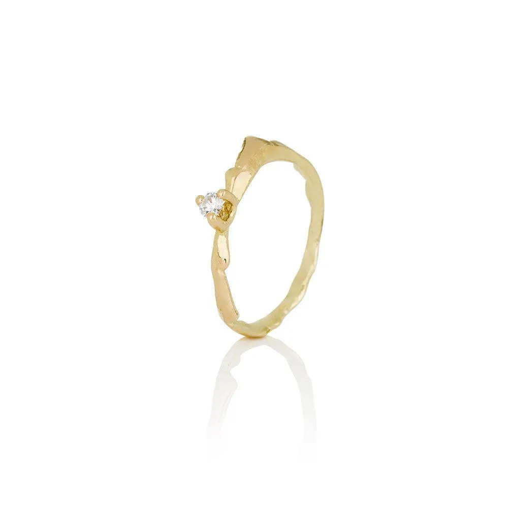 Women's solid white gold ring
