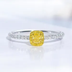 Yellow Diamond Halo Engagement Ring