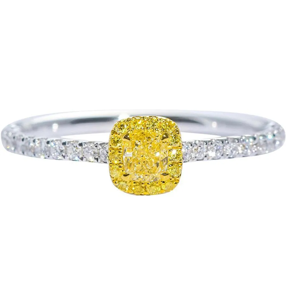 Yellow Diamond Halo Engagement Ring