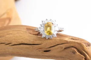 Yellow Sapphire & Diamond Ring
