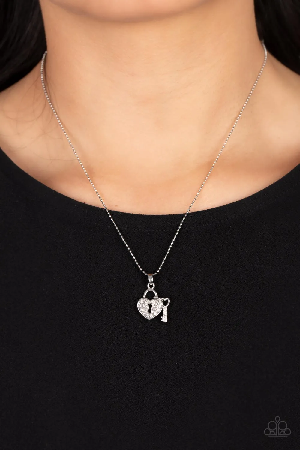 You Hold My Heart - White (Heart Pendant) Necklace