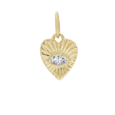 Zahava Heirlooms Mini Diamond Sunbeam Heart Necklace