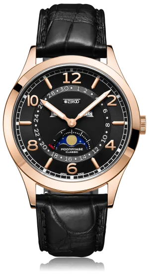 ZEROO C2 THE VIRGO CLASSIC MOONPHASEQUARTZ WATCH FOR GENTS - ZC002RBK