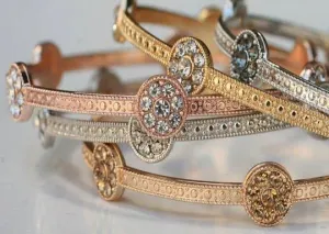 Zirconite Set of Three Fashion Bangle Bracelets. 657B3411